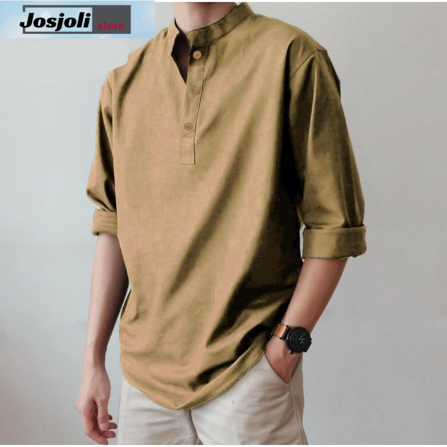 JOSJOLI_STORE/Baju Koko Malik/Baju Koko Pria Dewasa Lengan Panjang/Size M,L,XL