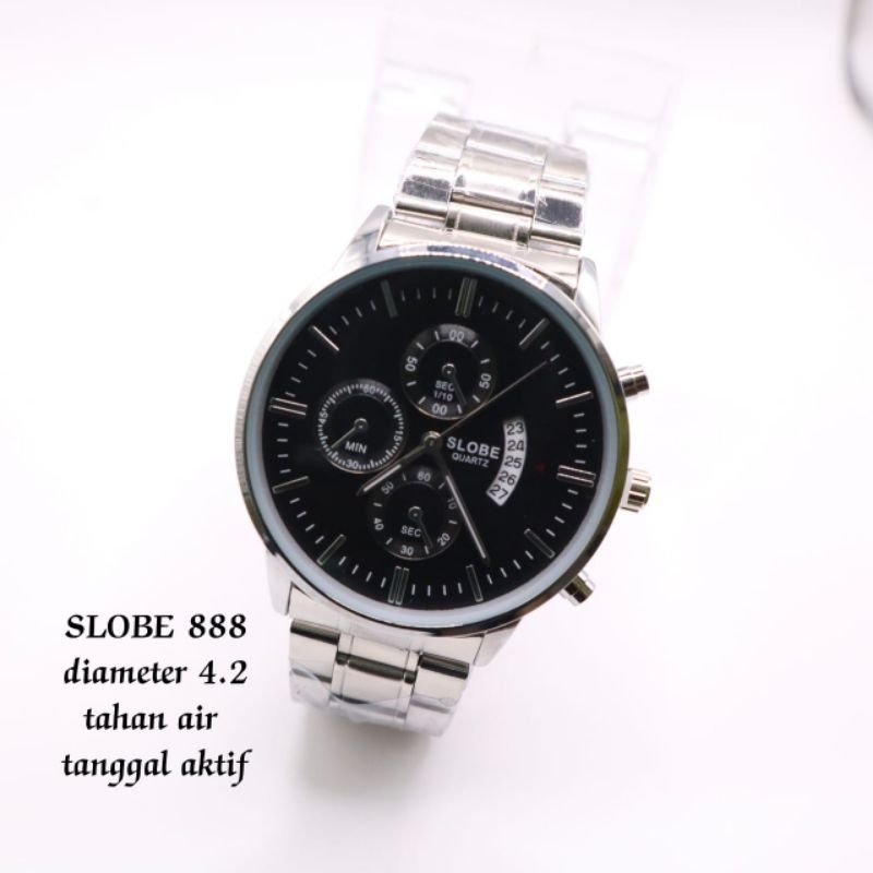 Jam Tangan Rantai Pria Original SLOBE Type888 | Jam Tangan Cowok Elegan Mewah dan Murah