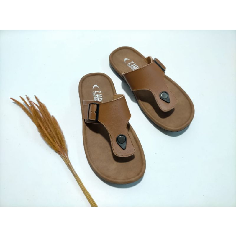 Sandal pria bahan kulit sapi asli garut | Sandal  kulit sapi asli