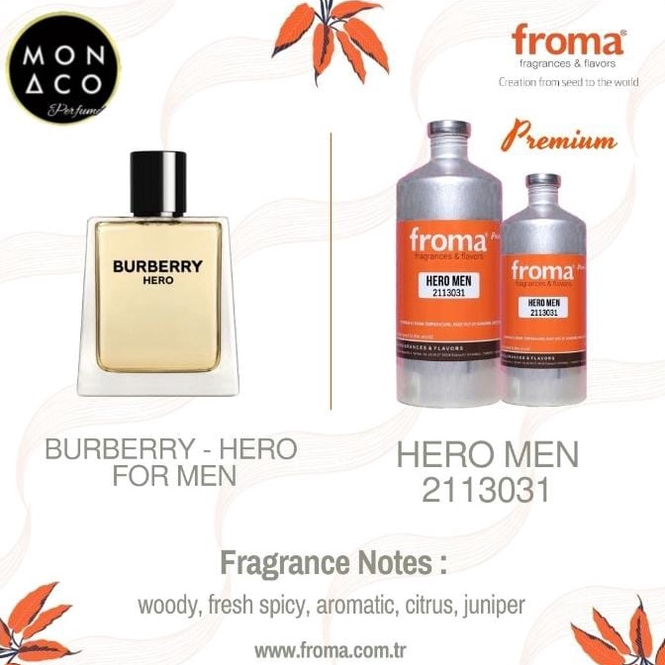 BIBIT PARFUM BURBERY HERO BY FROMA ( PREMIUM )   - ASLI 100%