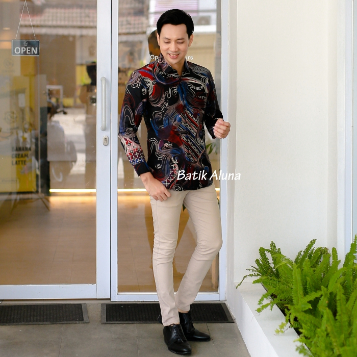 Baju Batik Pria Lengan Panjang Modern Slim Fit Premium Original Ful Furing Kemeja Batik Cowok Slimfit By Fashion Batik Aluna