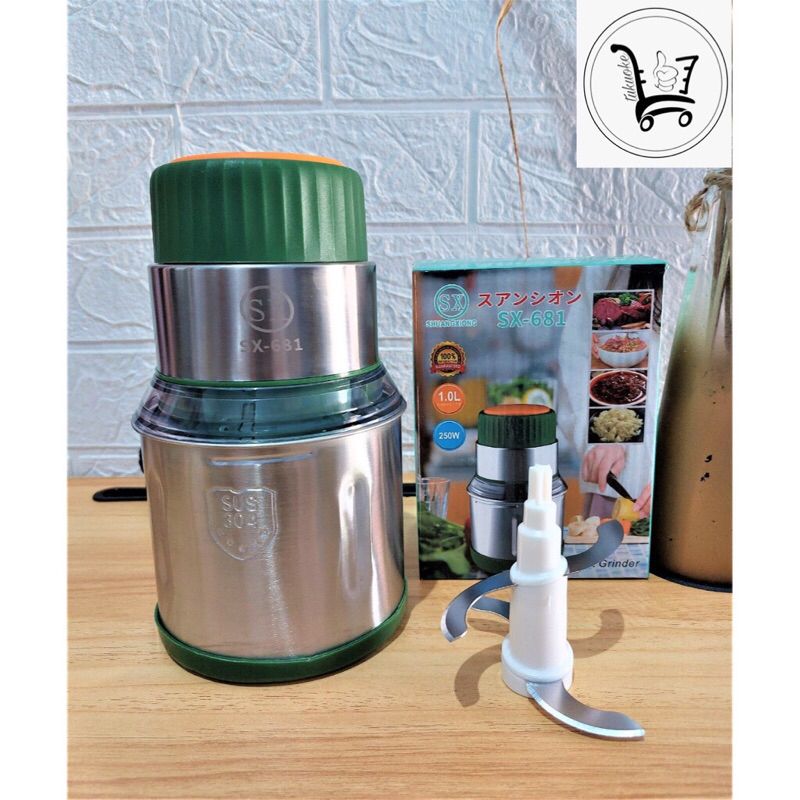TERBARU BLENDER DAGING CHOPPER STAINLEES 1LITER 681 CHOPPER SERBAGUNA STAINLESS STEEL STENLIS