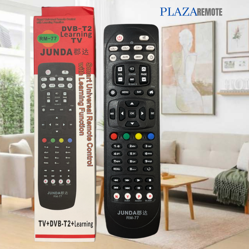 REMOTE JUNDA RM 77TV + DVB T2 Learning Function UNIVERSAL SET TOP BOX