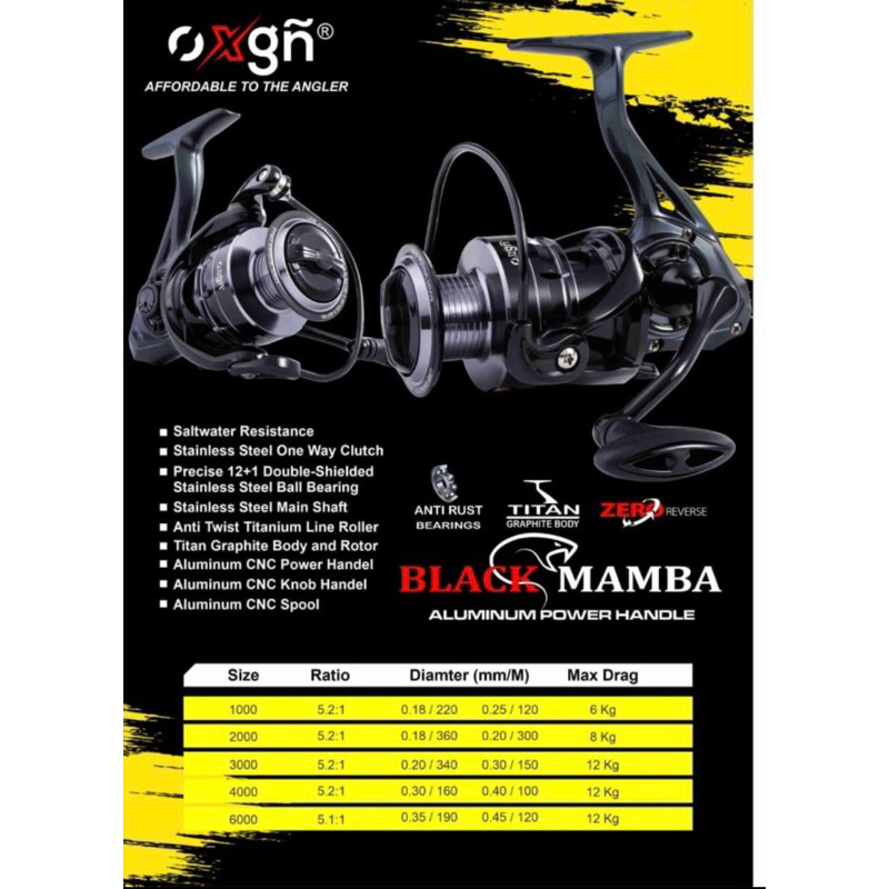 Reel OXGN Black Mamba 4000