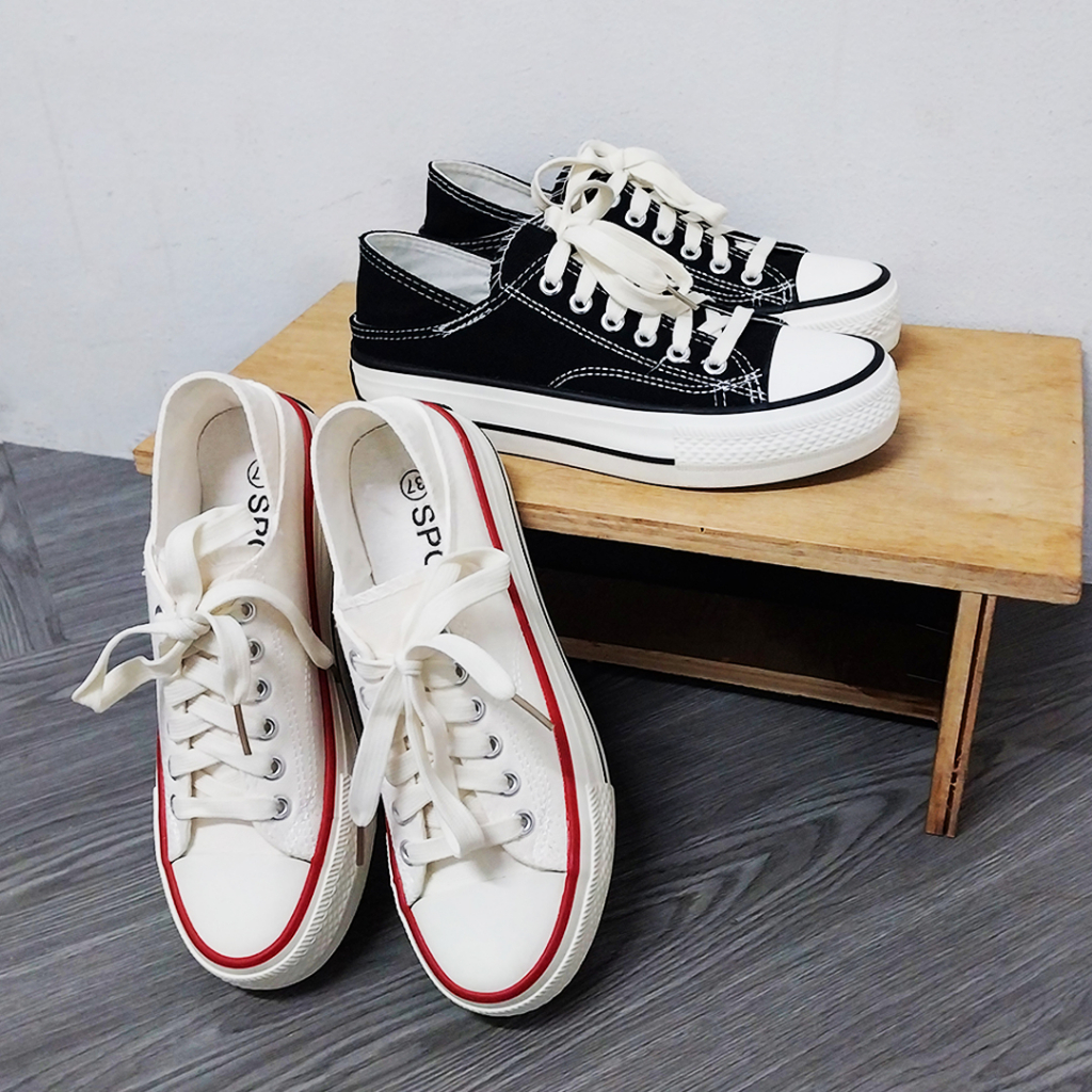 Sepatu Sneakers Wanita Wedges Fashion Style Korea Sepatu Cewek Shoes Casual Kanvas Free Box Azgalery SPT-45