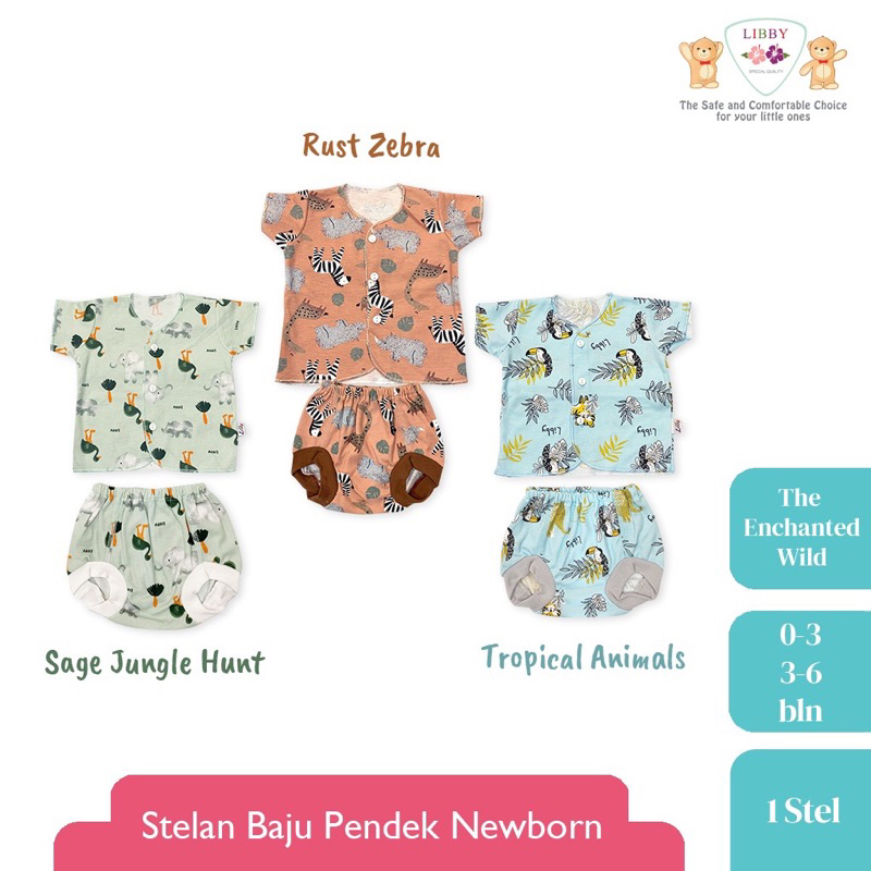 LIBBY SETELAN PENDEK CELANA POP NEWBORN (0-3M)/(3-6M)