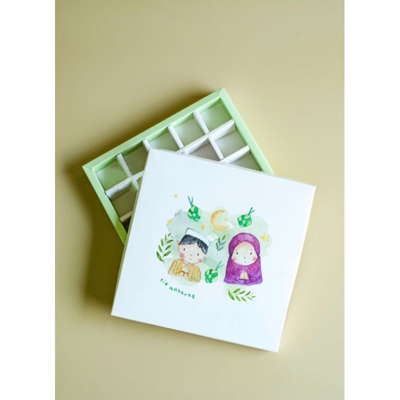 (min 5 pcs) box nastar idul fitri, eid mubarak sekat 25 dus nastar cookies