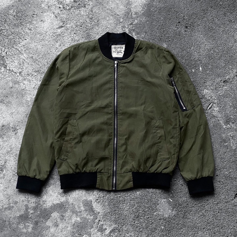 HIDDEN 8 BOMBER MA-1 JACKET GREEN ARMY