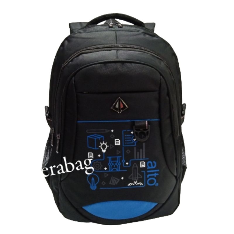 Tas Alto ransel Hitam Kombinasi 740 33 Backpack Laptop Sekolah Alto