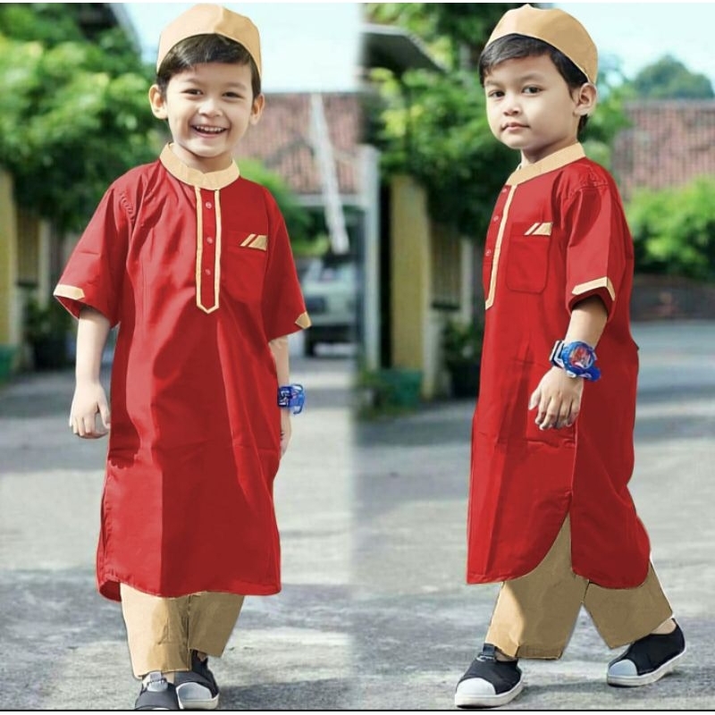 Setelan koko anak laki laki free peci terbaru usia 1 tahun sampai 10 tahun baju koko anak setelan koko anak koko kurta anak koko pakista jubah anak gamis anak pakaian muslim anak