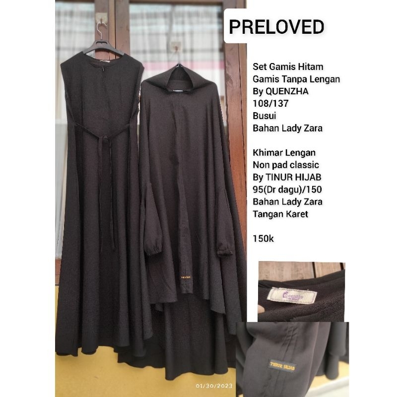 preloved gamis set hitam