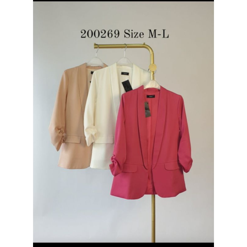 BLAZER BLANIK CROP + BLAZER KANCING + BLAZER NON KERAH