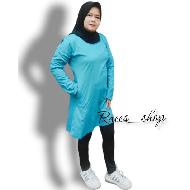 KAOS TUNIK SAKU PINGGIR/KAOS POLOS WANITA MUSLIMAH