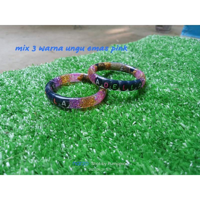 Gelang sawan ungu emas pink