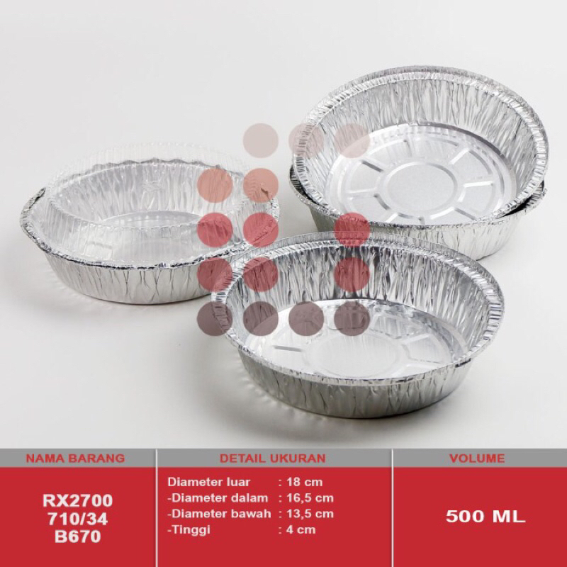 Cup RX2700 710/34 B670 Wadah Aluminium Foil 500ml