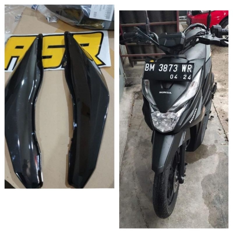 asr-hitam Mika mica Kaca Lampu sen sein  riting depan Honda beat new 2016 2017 2018 2019 street eco esp hitam smoke riben sepasang