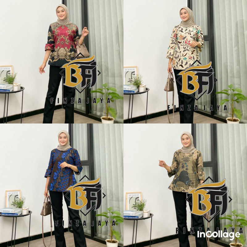 BAJU BATIK WANITA MODERN MONALISA GENES M,L,XL asli PEKALONGAN