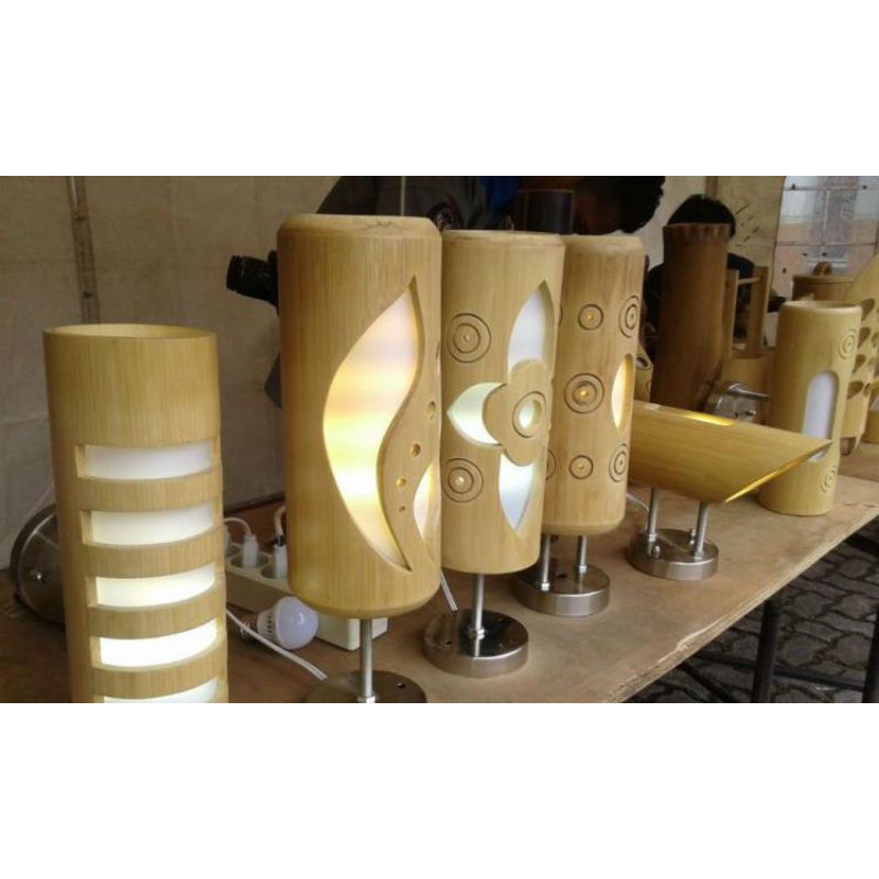 Lampu tidur dari bambu
