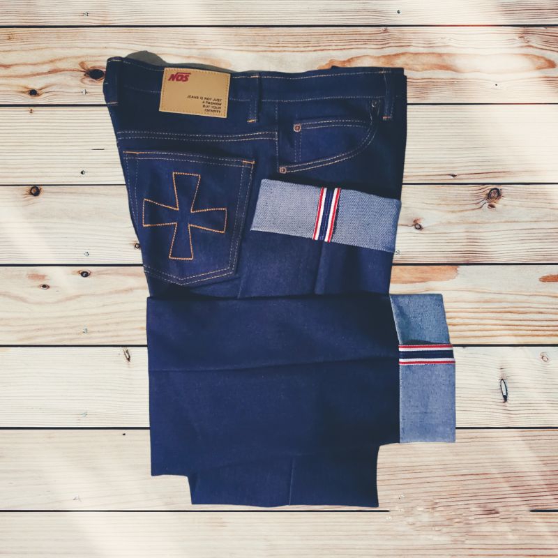 raw denim selvedge  blu indigo 14 oz ✅