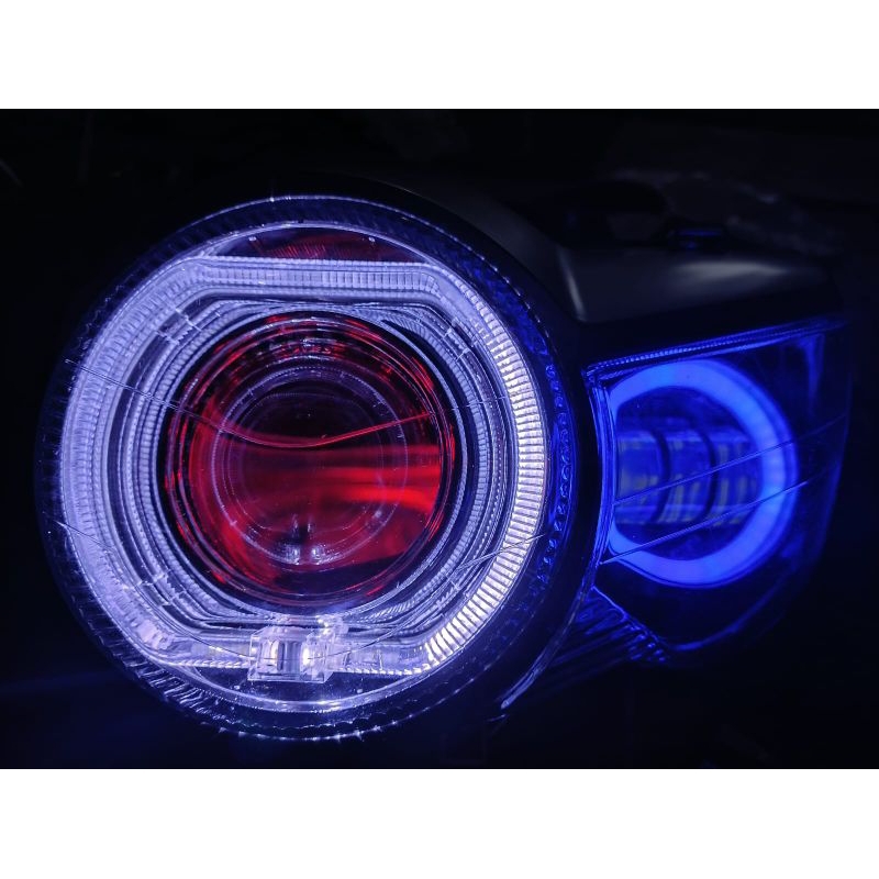 Lampu tiger pece set lampu biled  UPS sniper max 3 inch plus devil eye led RGB set daymaker mini 3 m