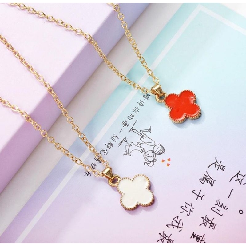 KALUNG DAN GELANG MOTIF CLOVER DIOR INSPIRED KALUNG FASHION CANTIK UNIK