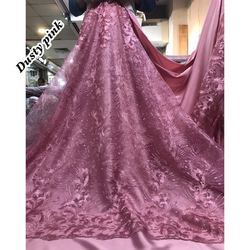 MURAH!!! kain bahan tile akar mutiara / bahan kebaya brokat tulle