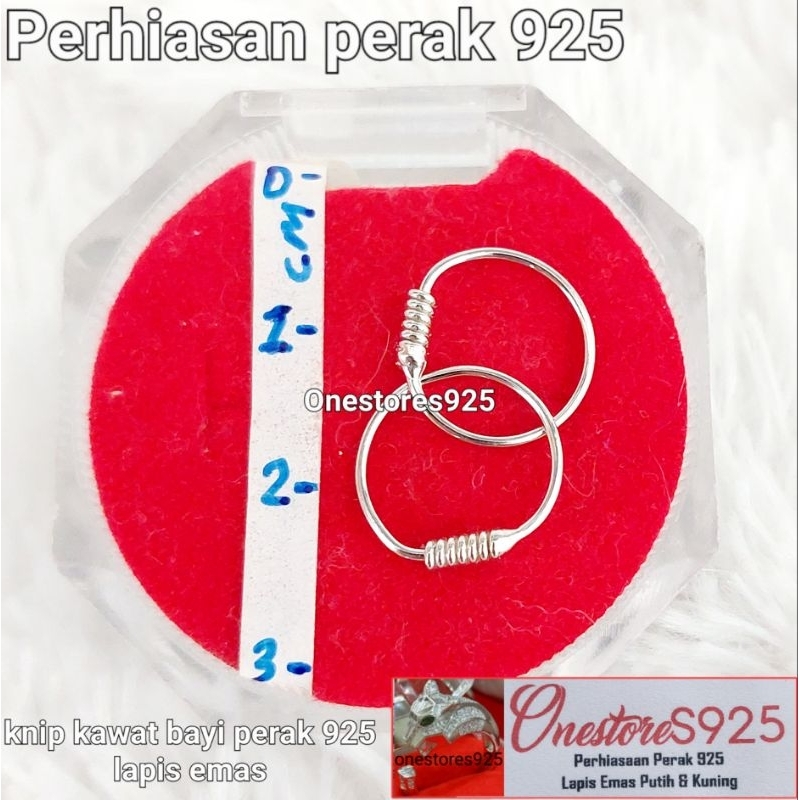 ANTING PERAK ASLI SILVER 925 BAYI KNIP KAWAT LAPIS EMAS PUTIH