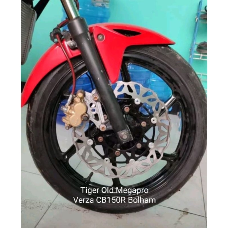 Piringan Disc Cakram Depan Variasi Model PSM Hitam IGAWA 300mm+Breket Tiger Old Megapro Verza CB150R Bolham pnp