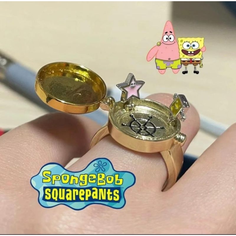 CINCIN BFF SPONGEBOB DAN PATRICK CINCIN PERSAHABATAN CINCIN EMAS BISA DIBUKA CINCIN FASHION UNIK LUCU IMPORT