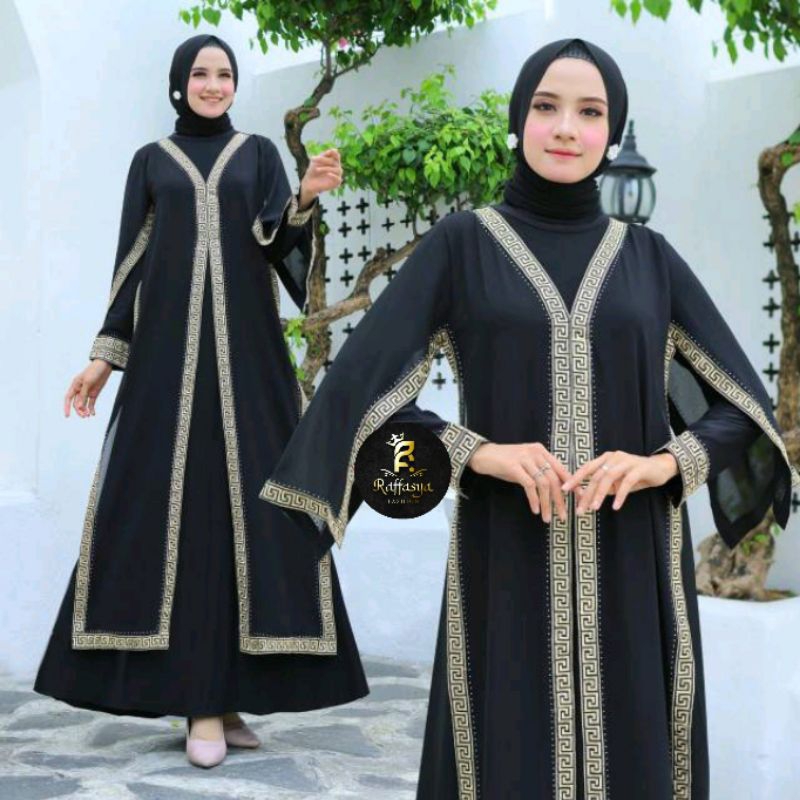 GAMIS ABAYA TURKEY LENGAN CAPE 2LAYER SIMPEL