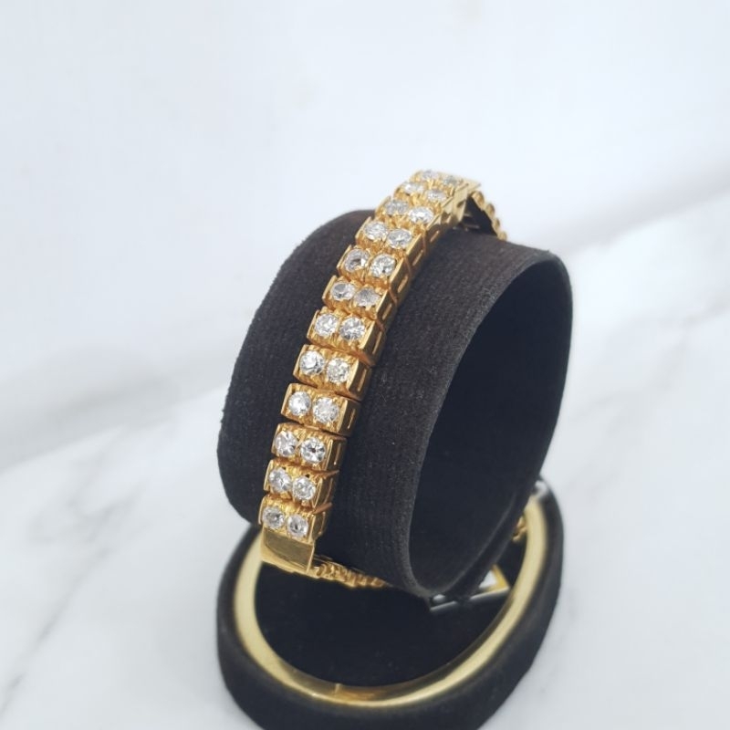 Gelang emas berlian banjar natural nj78