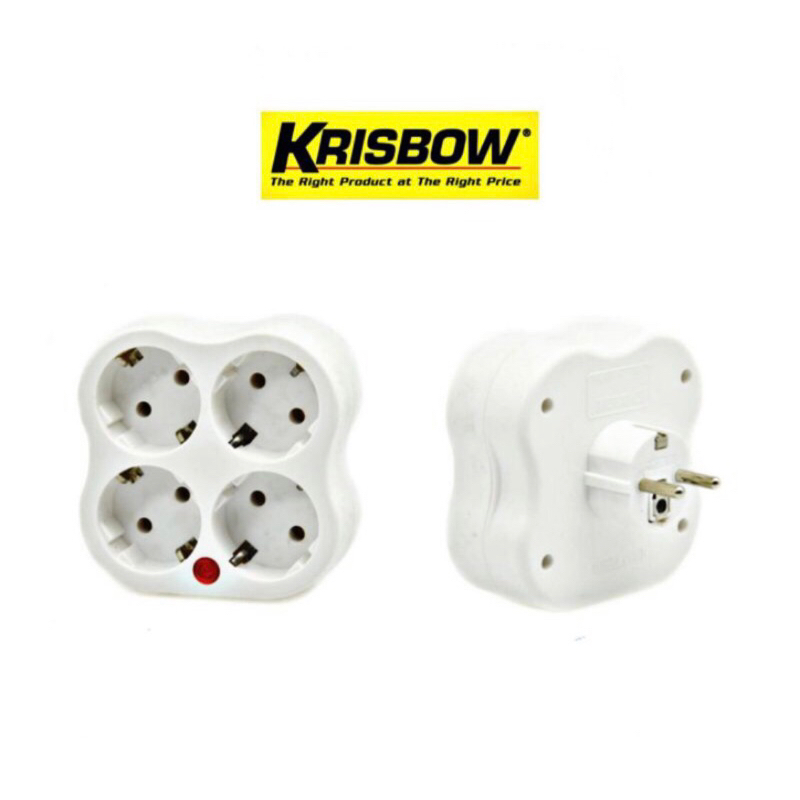 KRISBOW COLOKAN LISTRIK 4 LUBANG/STEKER ARDE 4 ARAH/KRISBOW ADAPTOR 4WAY/KRISBOW STEKER ARDE LISTRIK 4 ARAH/