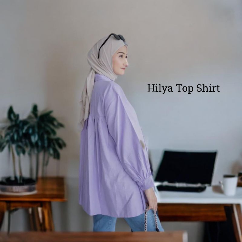 Hilya Top Linen - Kemeja Oversize Wanita - Oversized Shirt Linen