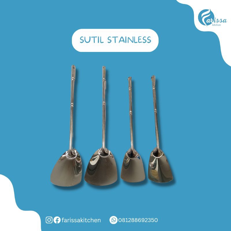 SUTIL STAINLESS STEEL SPATULASTAINLESS SODET STAINLESS PENDEK PANJANG