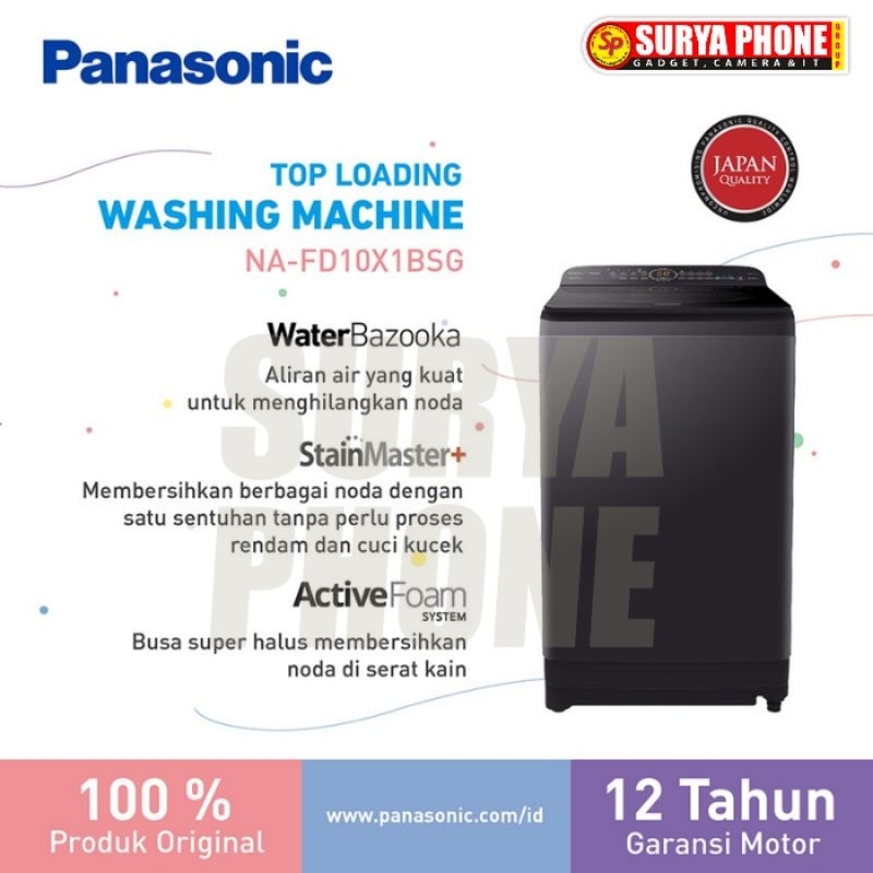 MESIN CUCI PANASONIC NA-FD10X1BSG TOP LOADING 10KG