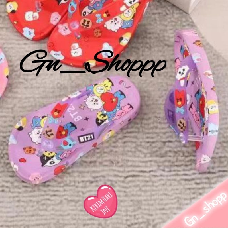 30-35 Sandal Jepit Anak Karakter BT21 Import 5118-X1