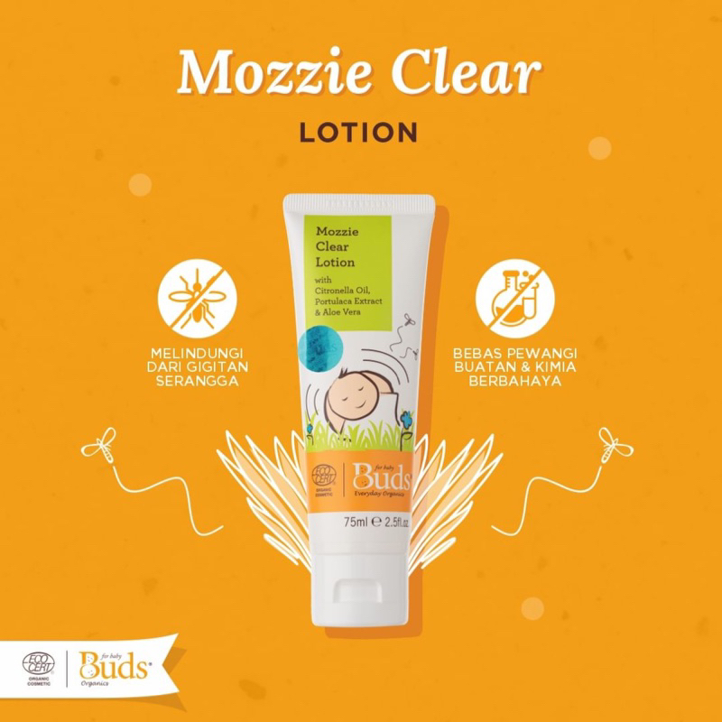 Buds organics mozzie clear lotion everyday - lotion anti nyamuk