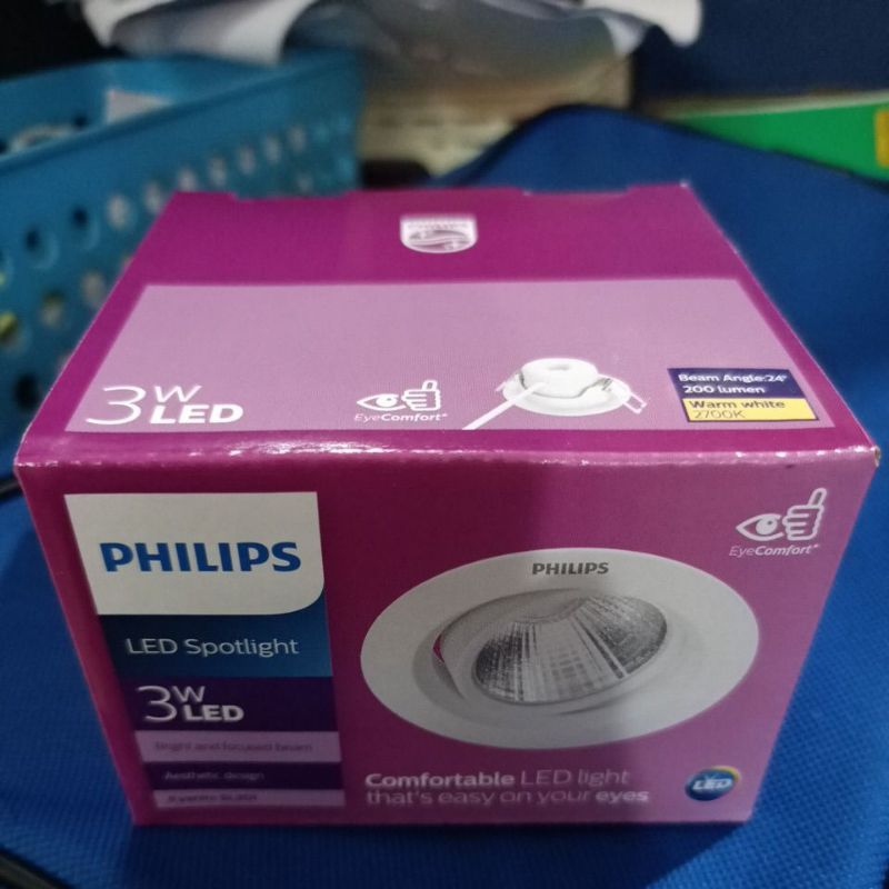 Lampu downlight spot led philips kyanite 3w 59751 2700k