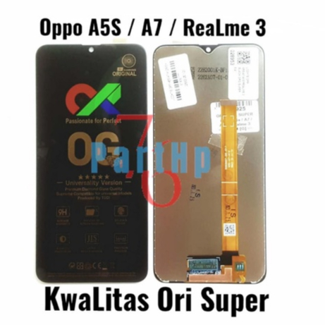 Lcd Touchscreen Fullset Kwalitas Ori Super Oppo A5S - A7 - Realme 3  - Hitam