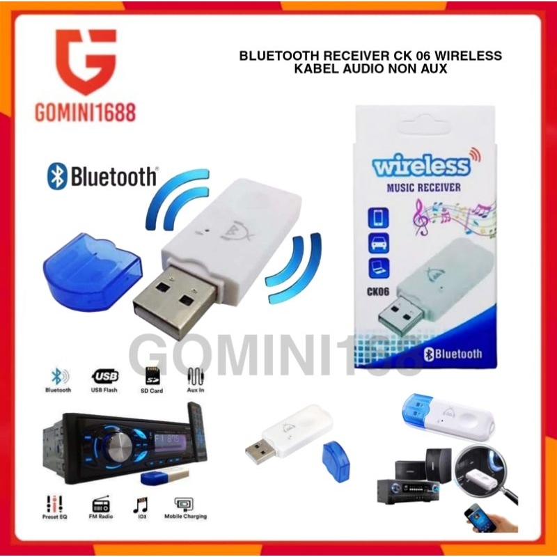 Bluetooth Receiver Ck-06 Tanpa Kabel Non Aux Audio Receiver Wireless Usb Mobil Speaker