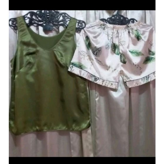 set tanktop satin silk size L