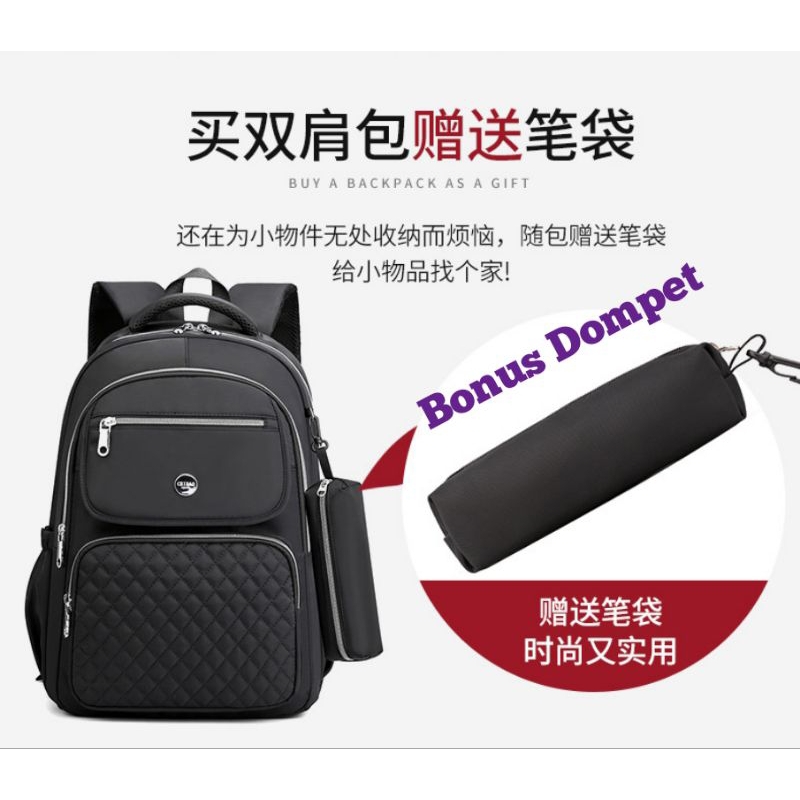 ORIGINAL Tas Ransel Chibao Laptop JUMBO 15 Inch IMPORT KOREA Super Tebal Elegan Design