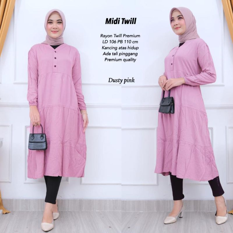 Dress Midi/Long Tunik Rayon Twill //JF853