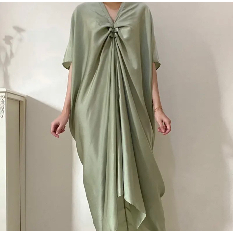 Kaftan Polos Satin Maxmara Elegant Premium