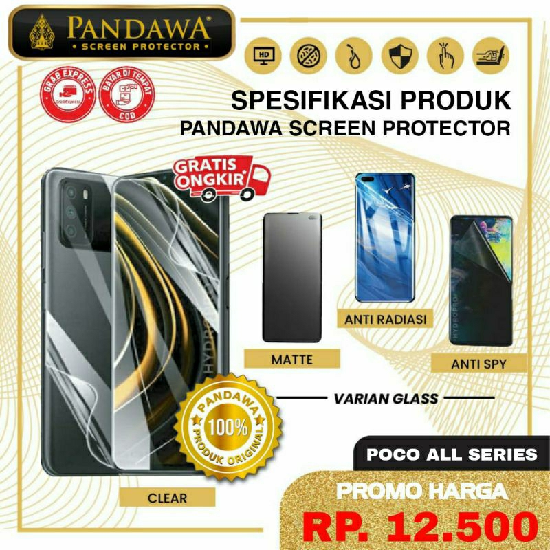Pandawa| Anti Gores Hydrogel Clear/Blue/Matte/Anti Spy Poco M3/Poco M3 Pro (5G)/Poco M4 Pro/Poco X3 