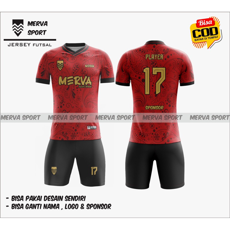 ( BISA SATUAN ) Baju Jersey Futsal Setelan Full Printing
