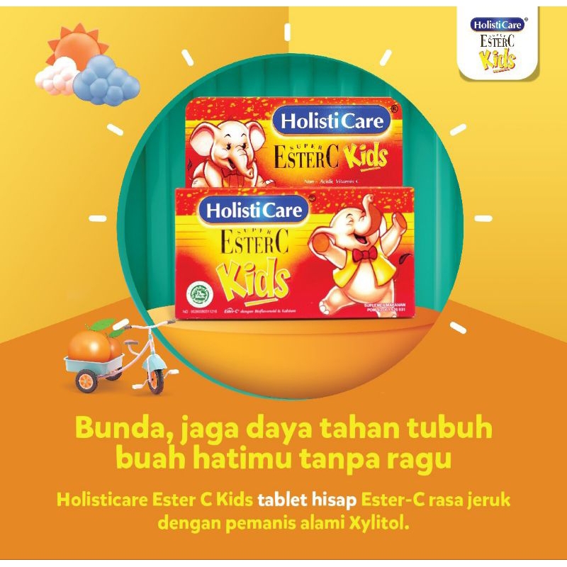 Ester C HolistiCare Kids with Tooth Protect Formula (Multivitamin Anak)