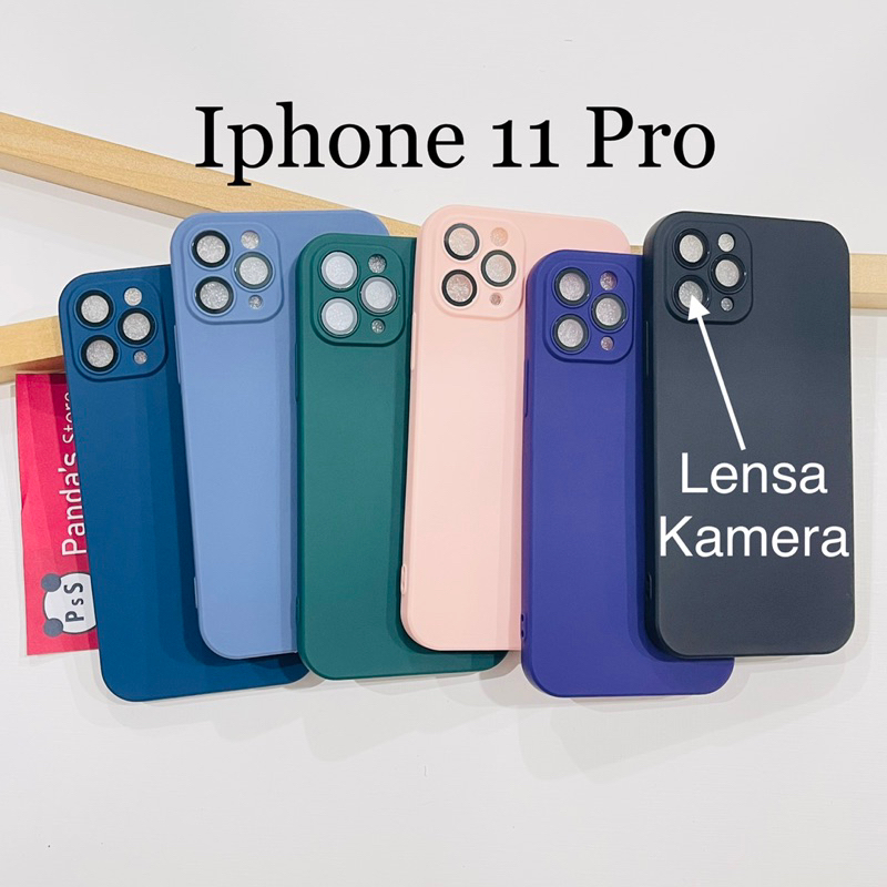 Case Iphone 11 Pro Lenspro Makaron Full Color Softcase Pro Lensa