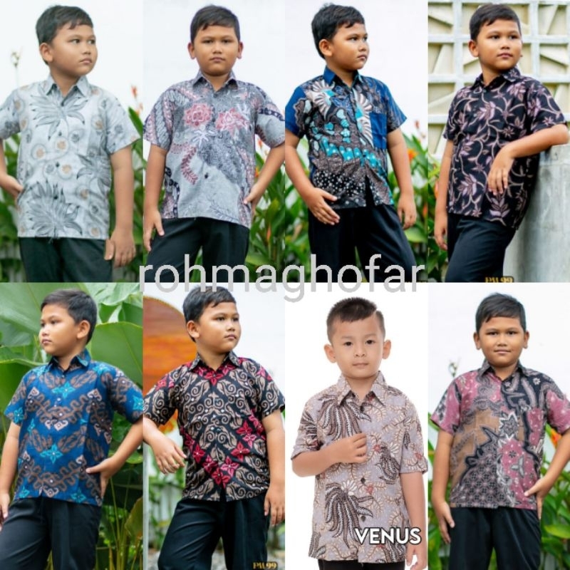 Batik Anak Pria Modern M L XL Baju Kemeja Lengan Pendek