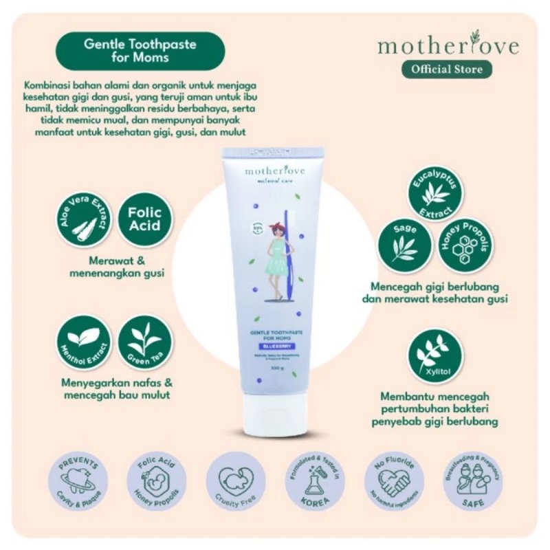 Motherlove Gentle Toothpaste for Mom Blueberry